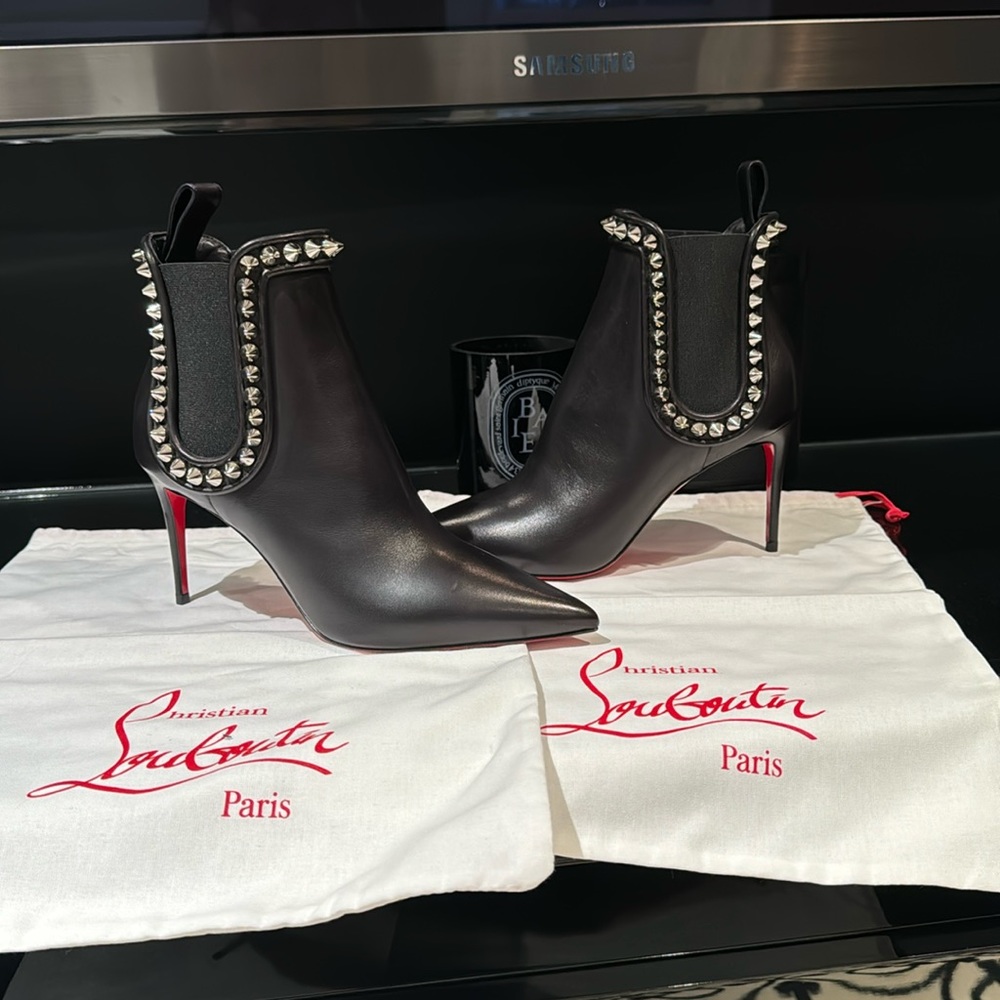Christian Louboutin - Capaboot 85mm Spiked Napa Stiletto Ankle Boot - Picture 11 of 16